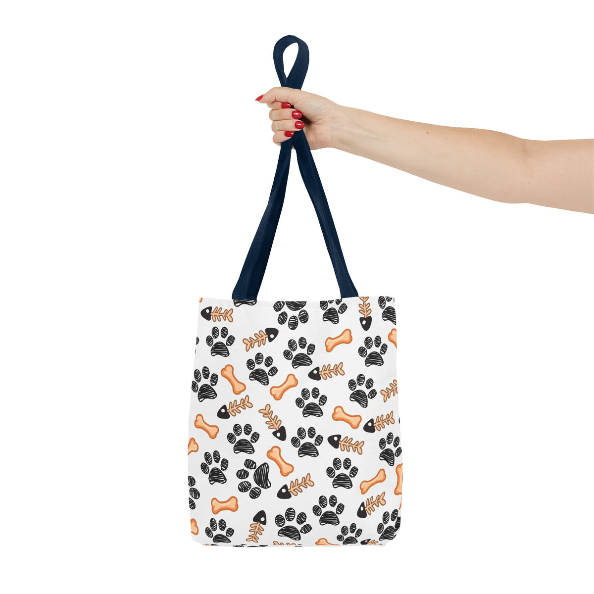 Dog Paw & Bone Pattern Tote Bag — Cute Pet Lover Reusable Shopper