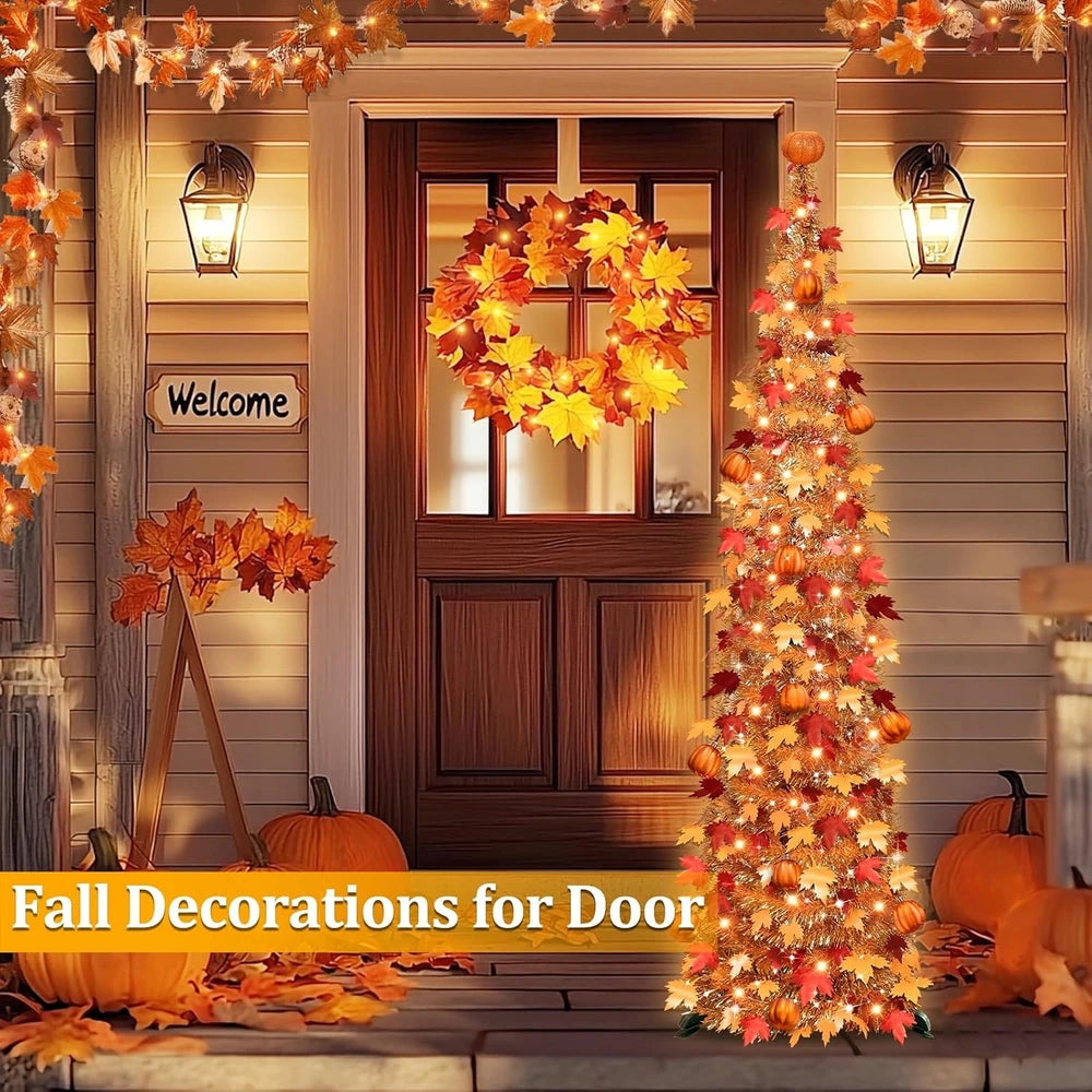 Light Up Fall Tinsel Tree