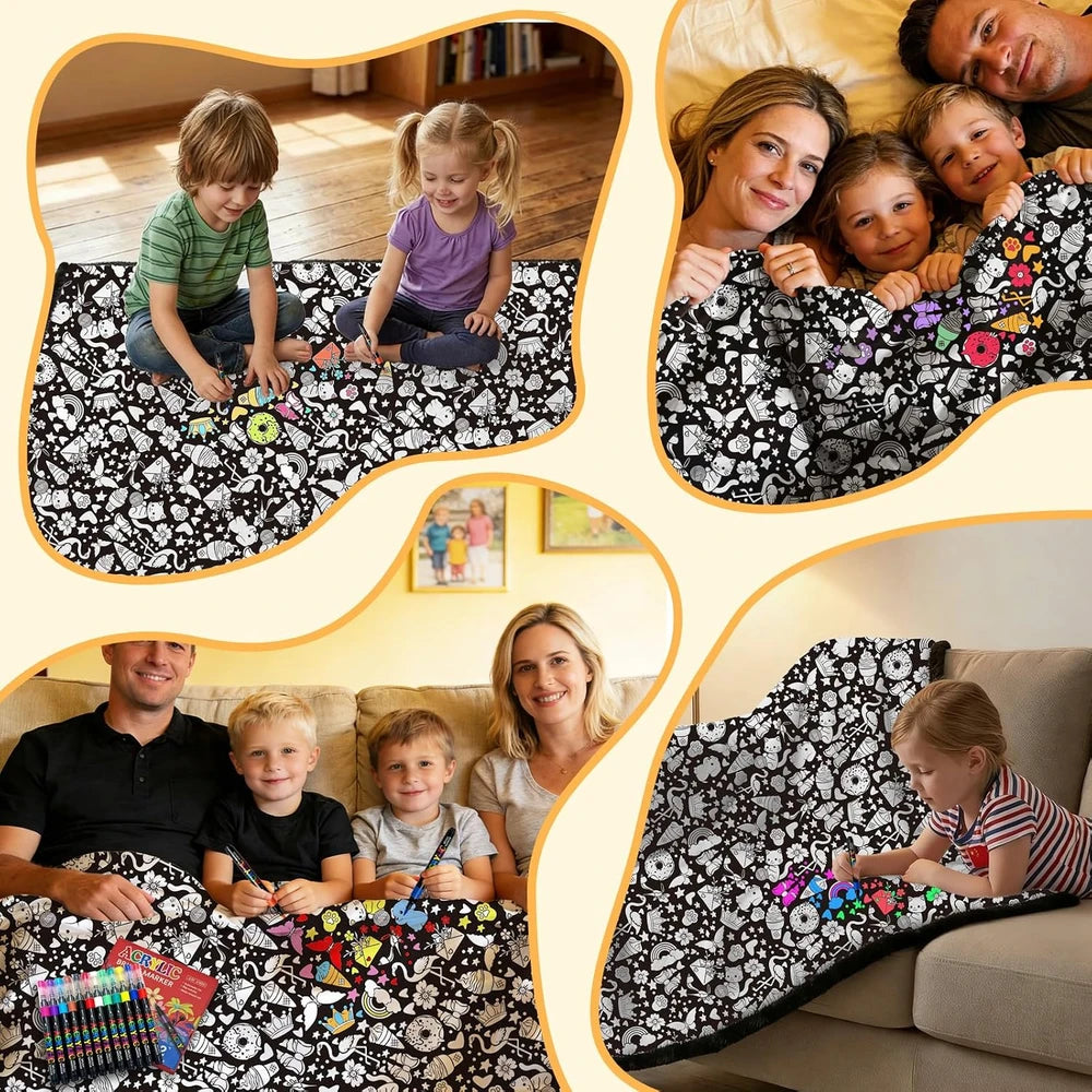 DIY Animal Coloring Blanket