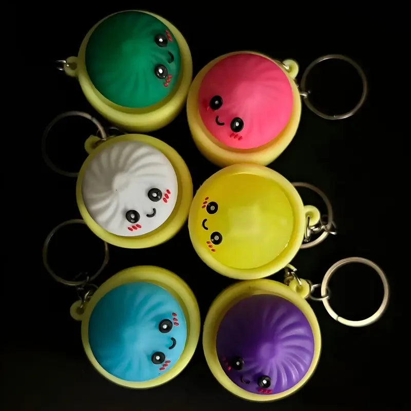 Mini Dumpling Squishy Keychain