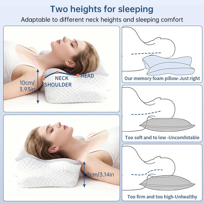 Cooling Viscoelastic Memory Foam Pillow – Heat-Resistant Slow Rebound Cushion