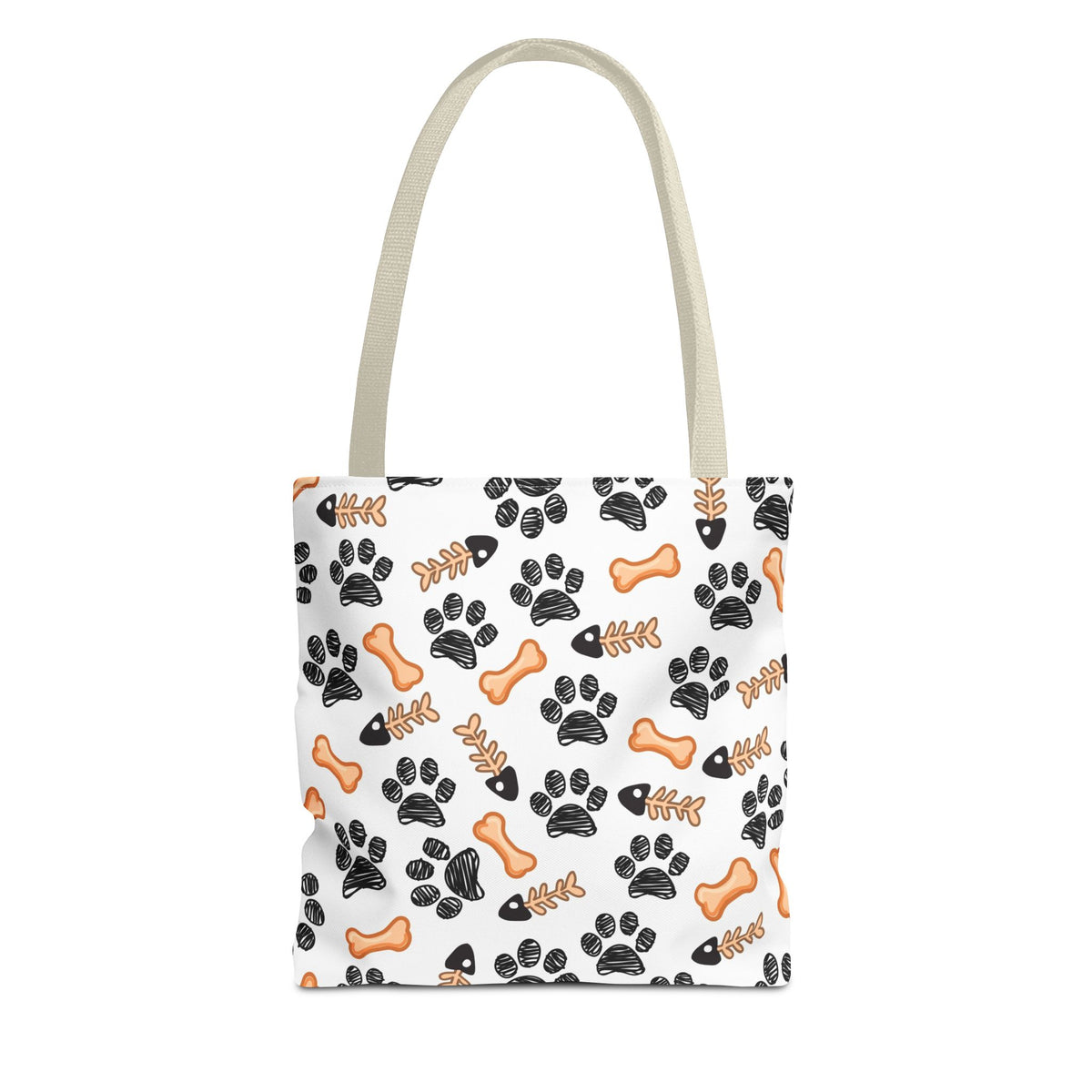 Dog Paw & Bone Pattern Tote Bag — Cute Pet Lover Reusable Shopper