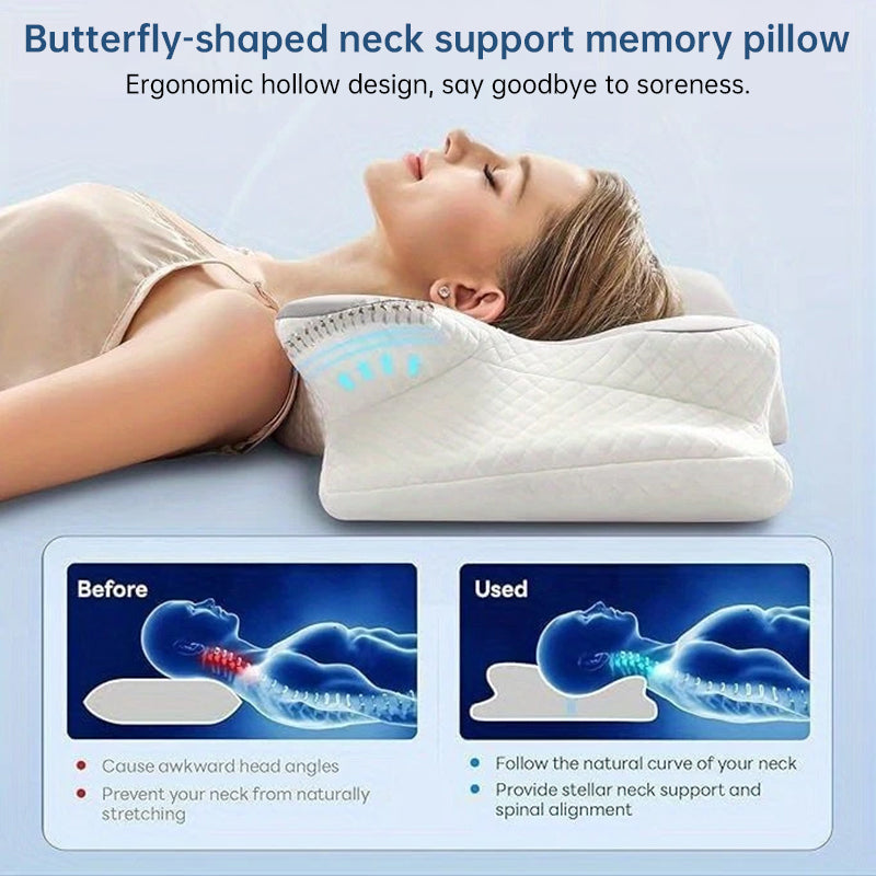 Cooling Viscoelastic Memory Foam Pillow – Heat-Resistant Slow Rebound Cushion