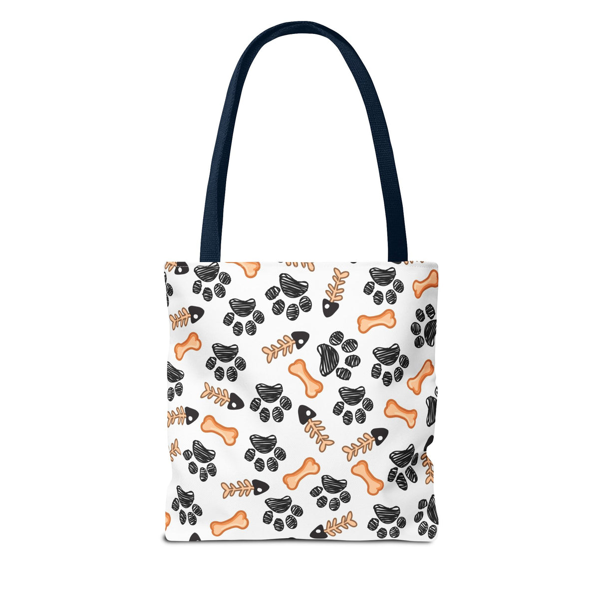 Dog Paw & Bone Pattern Tote Bag — Cute Pet Lover Reusable Shopper