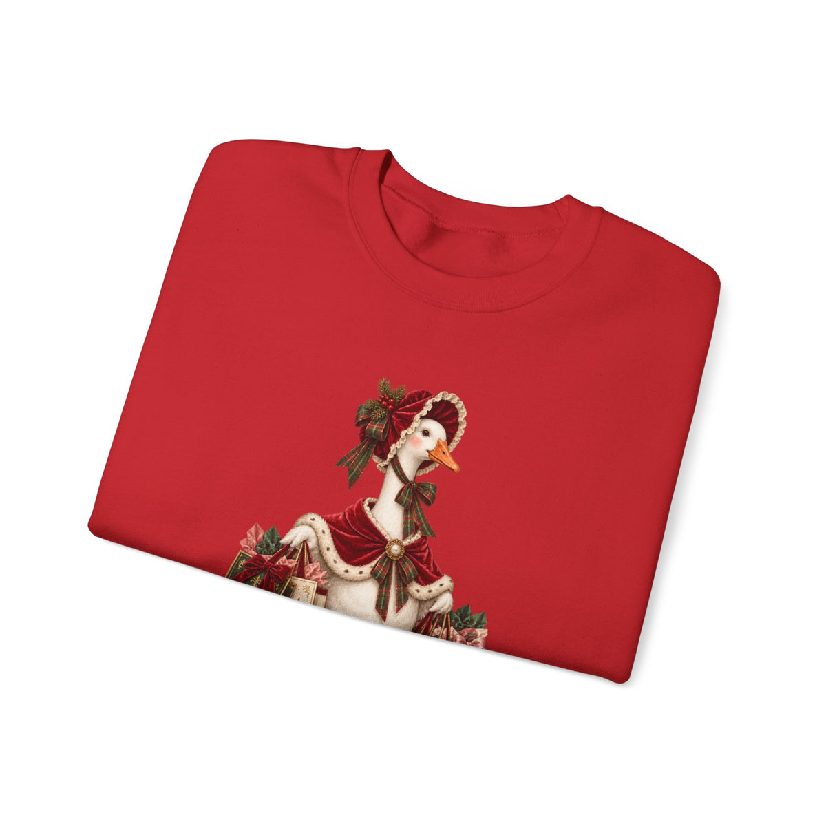 Holiday Goose Crewneck Sweatshirt — Festive Duck with Christmas Gifts