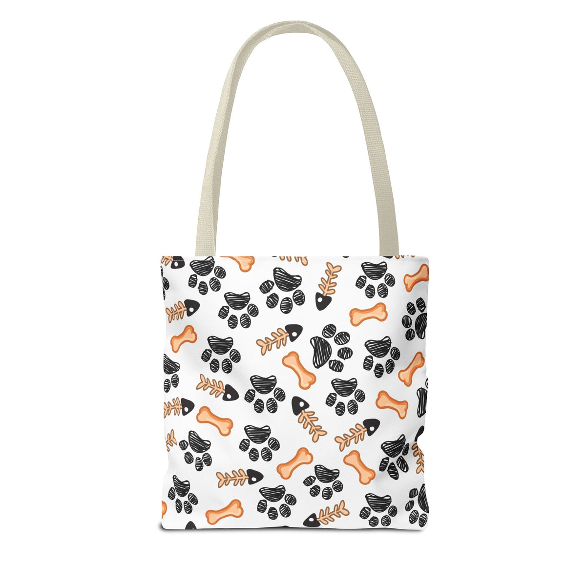 Dog Paw & Bone Pattern Tote Bag — Cute Pet Lover Reusable Shopper