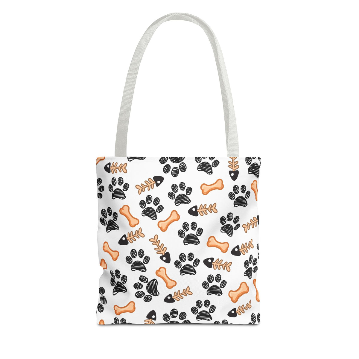 Dog Paw & Bone Pattern Tote Bag — Cute Pet Lover Reusable Shopper