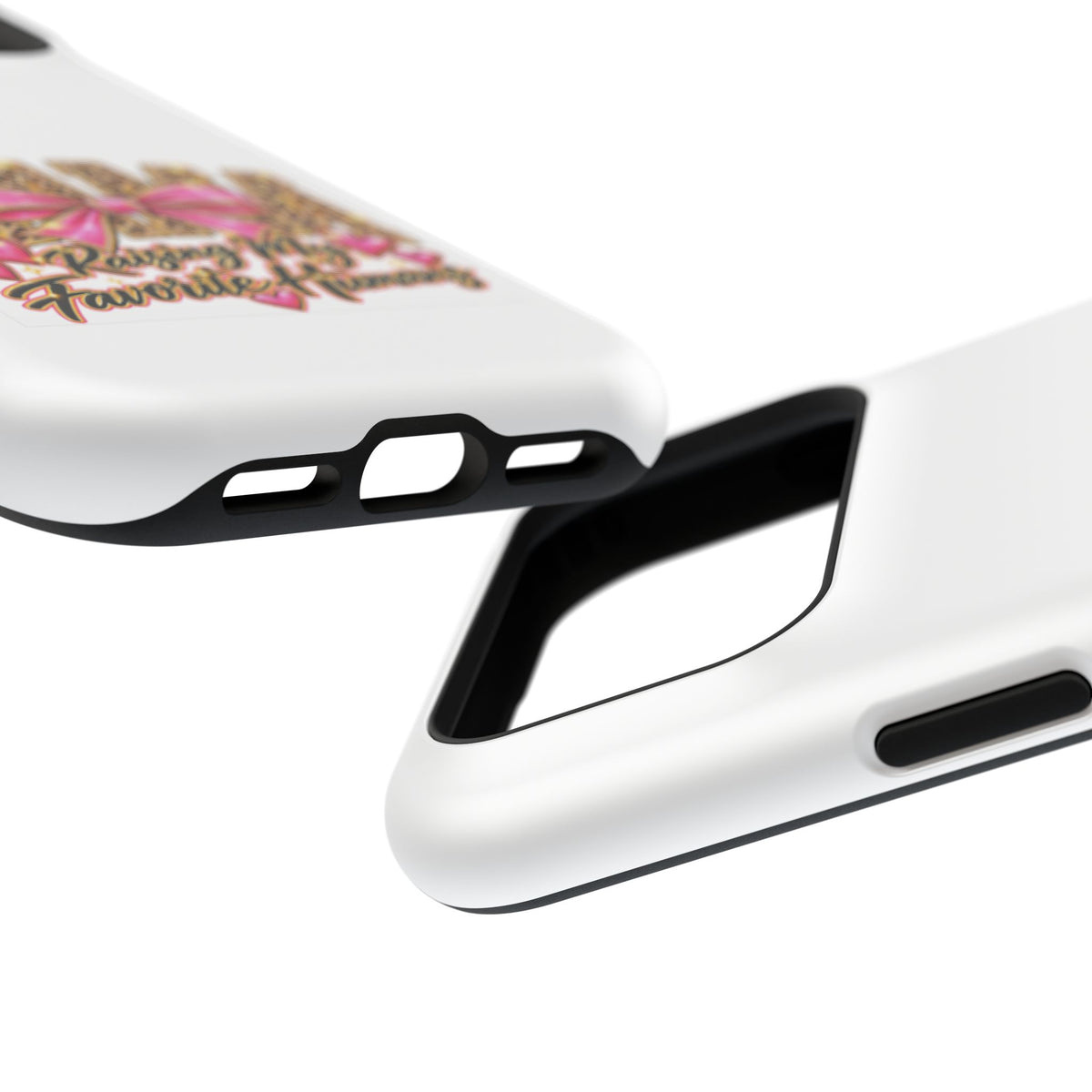Phone Case — "Mama" Leopard Print with Pink Bow: Raising My Favorite Humans Protective Case