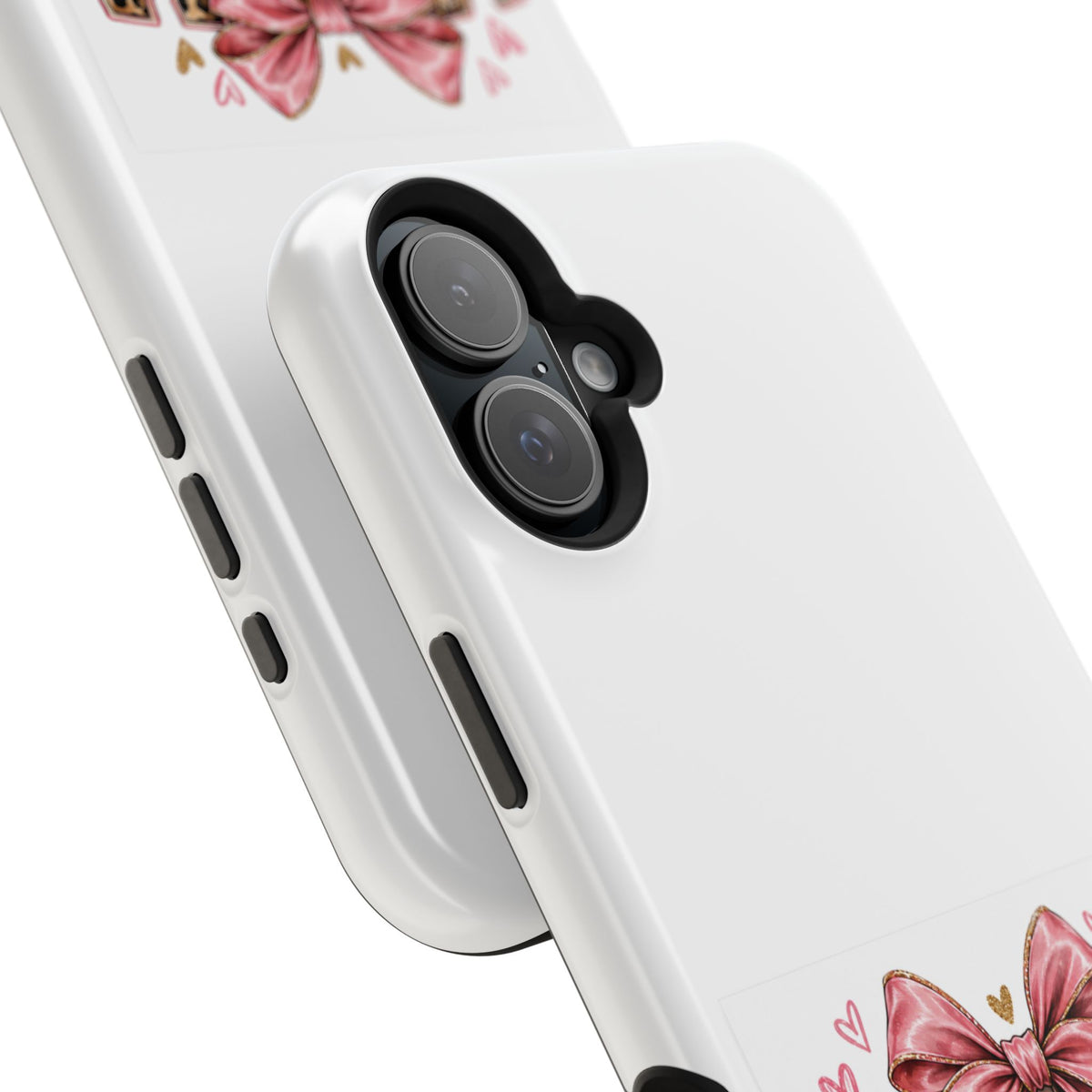 Phone Case - "Mama Raising My Favorite Humans" Leopard Print Bow Magnetic Impact-Resistant Case