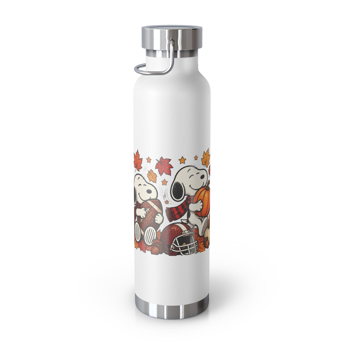 22oz Insulated Bottle — Cute Snoopy Fall Leaves Design, Copper Vacuum Thermal Flask