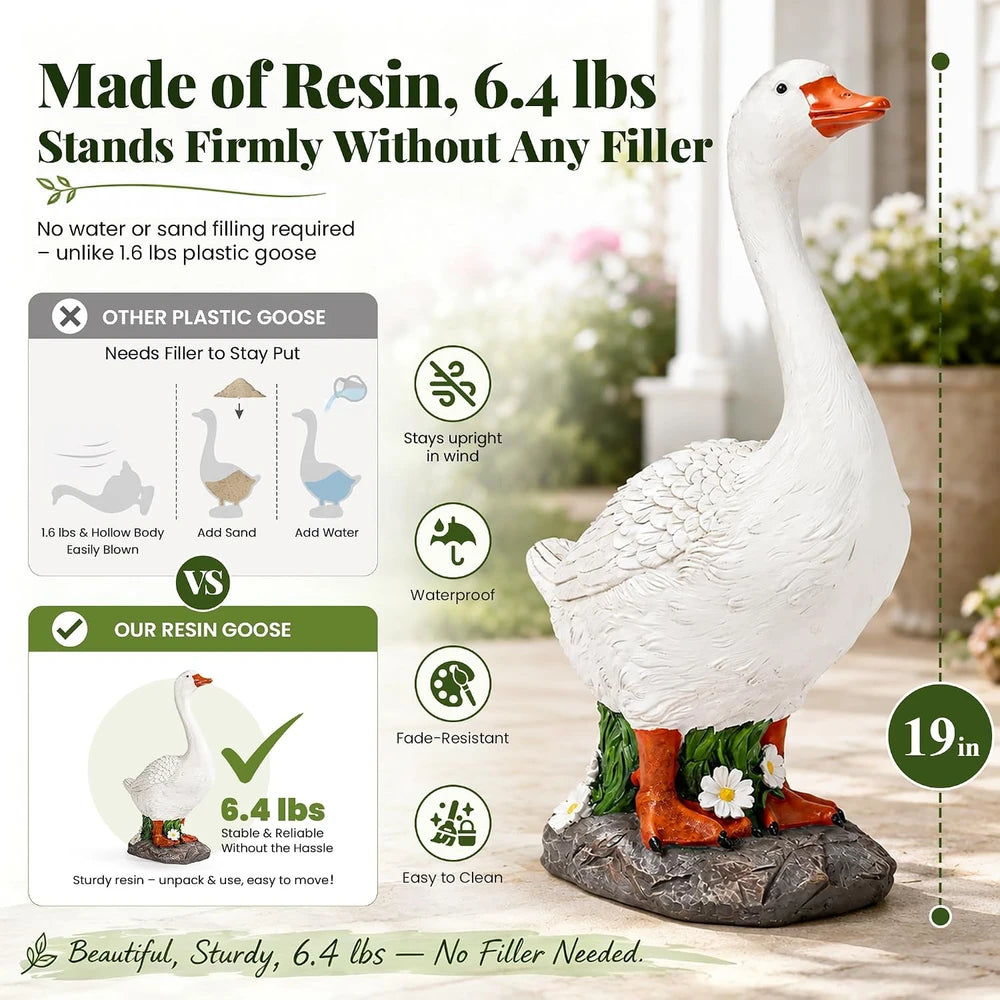 Gigalumi Resin Porch Goose Statue