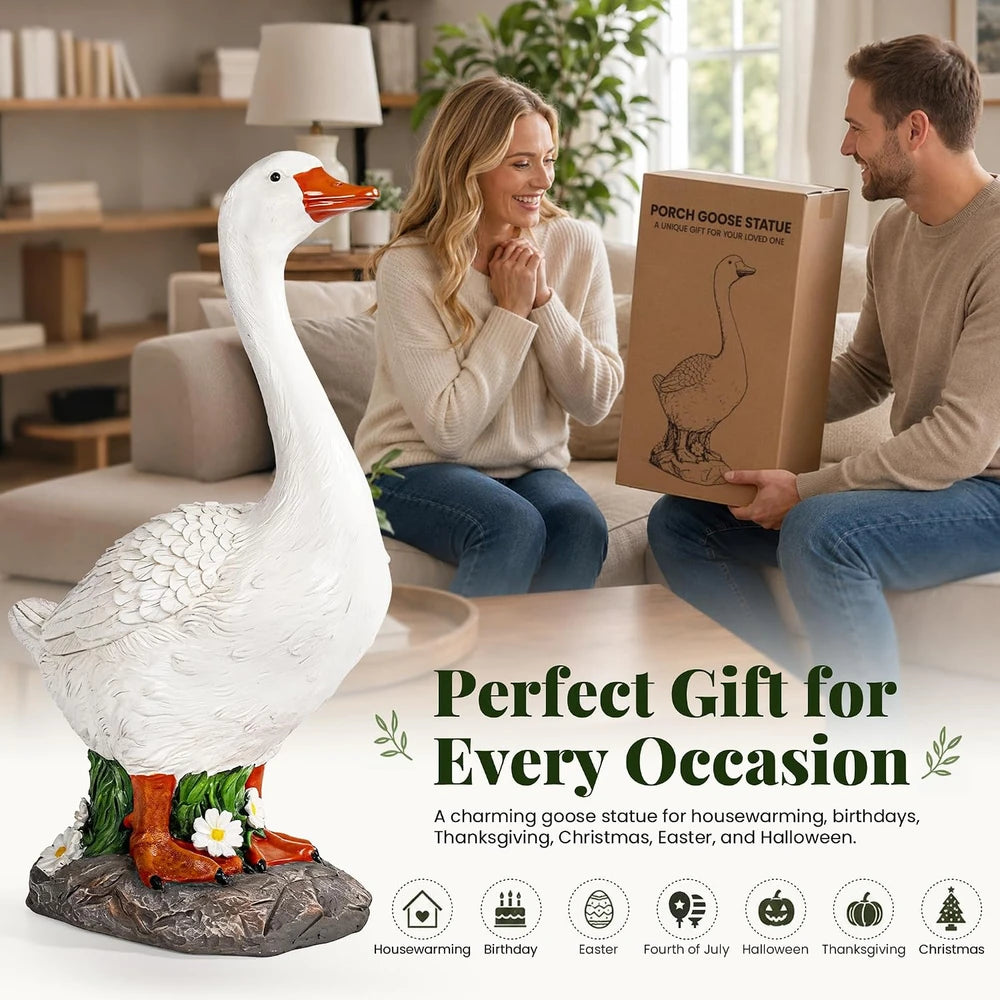 Gigalumi Resin Porch Goose Statue
