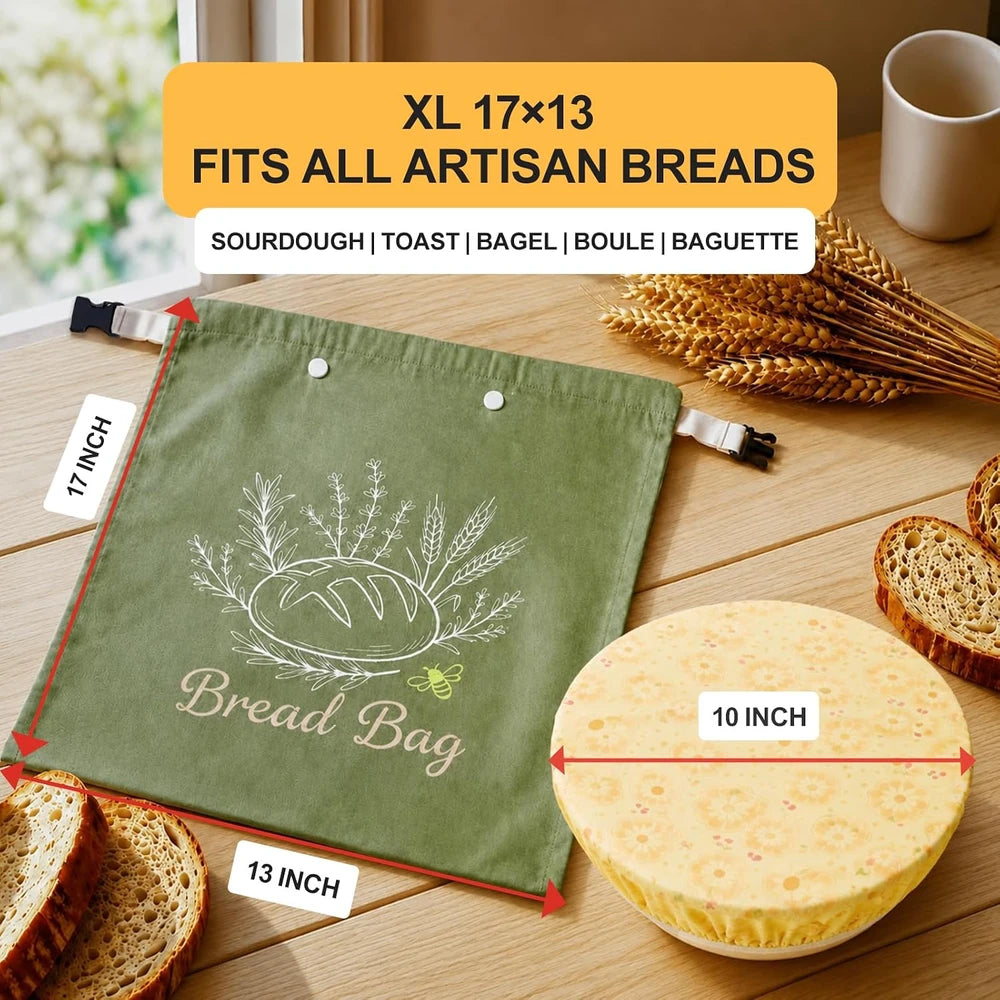 Beeswax Bread Bag Set