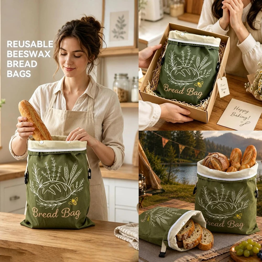 Beeswax Bread Bag Set