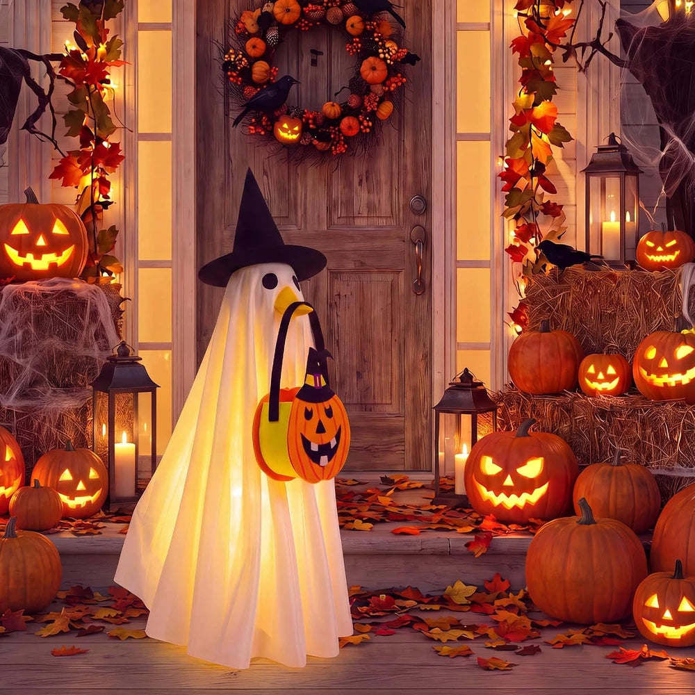 Hodola Halloween Lighted Porch Goose Outfit