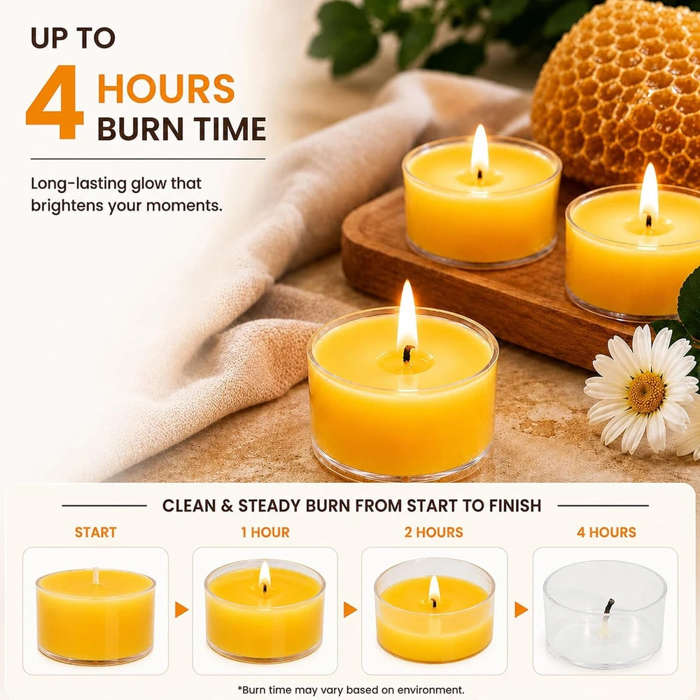 Pure Beeswax Tea Light Candles
