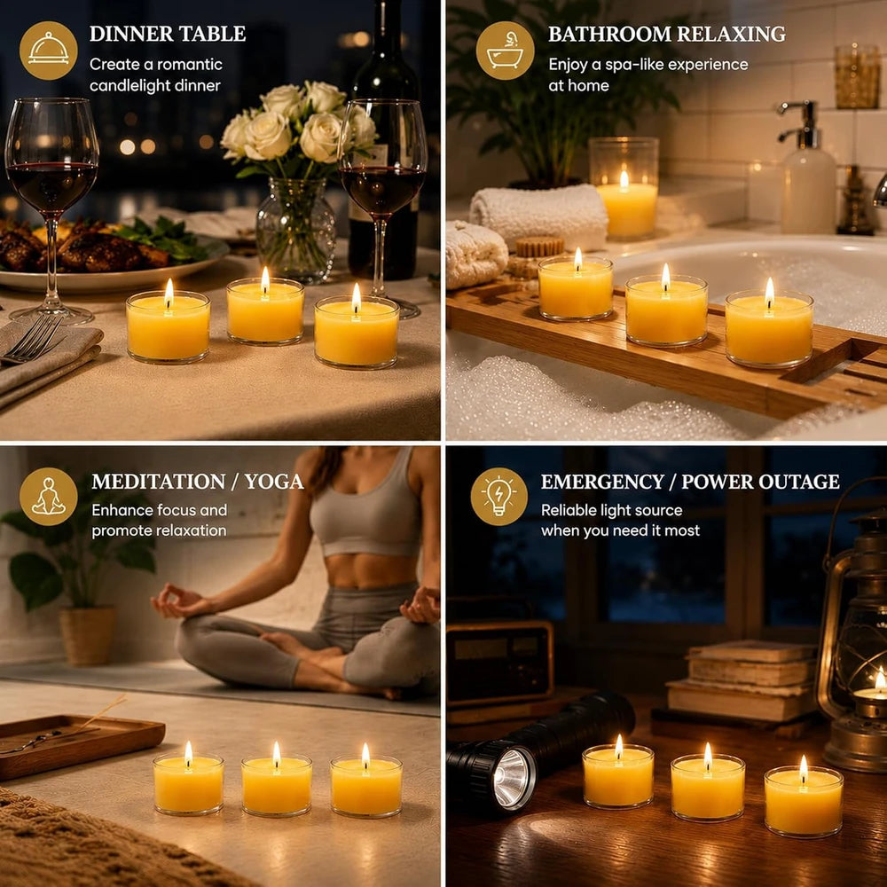 Pure Beeswax Tea Light Candles