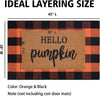 Orange and Black Plaid Porch Rug