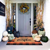 Orange and Black Plaid Porch Rug