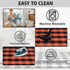Orange and Black Plaid Porch Rug