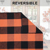 Orange and Black Plaid Porch Rug