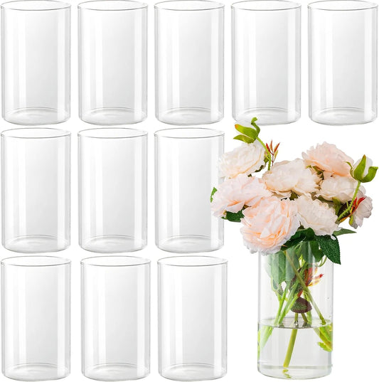 Clear Glass Cylinder Vase Set