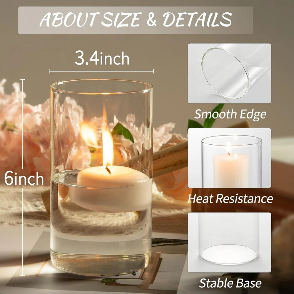 Clear Glass Cylinder Vase Set