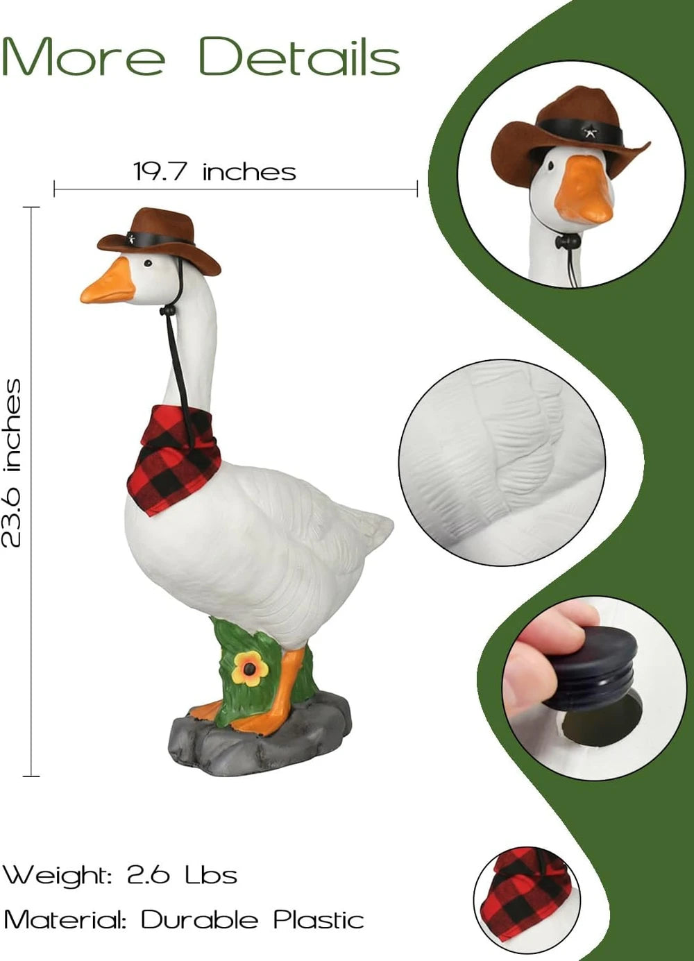 Adjustable Outdoor Porch Goose Statue