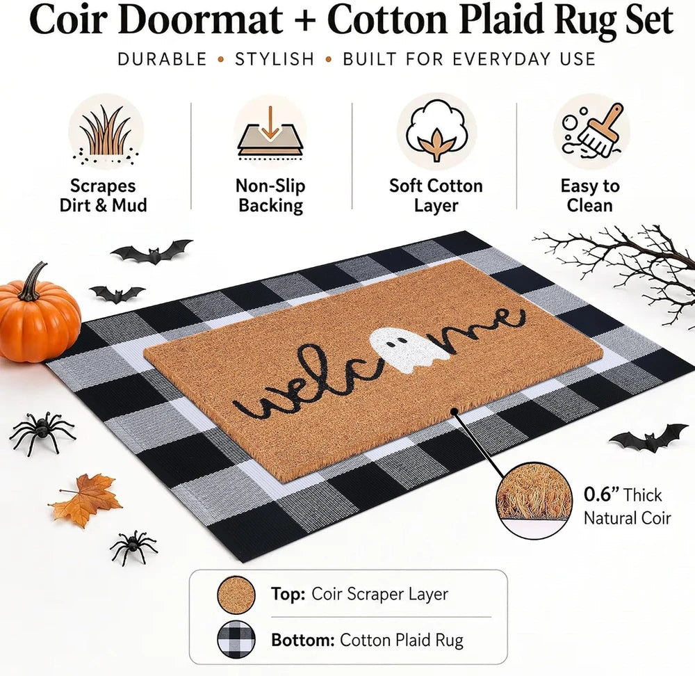 Halloween Welcome Doormat Combo Set