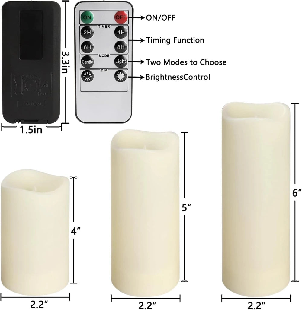 YOROXRG Outdoor Waterproof Flameless LED Candles