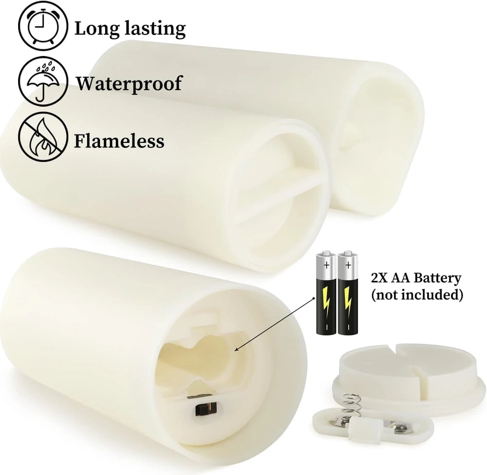 YOROXRG Outdoor Waterproof Flameless LED Candles