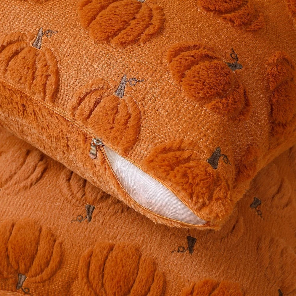 Embroidered Pumpkin Fall Throw Pillow Covers