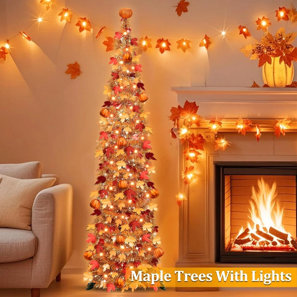 Light Up Fall Tinsel Tree