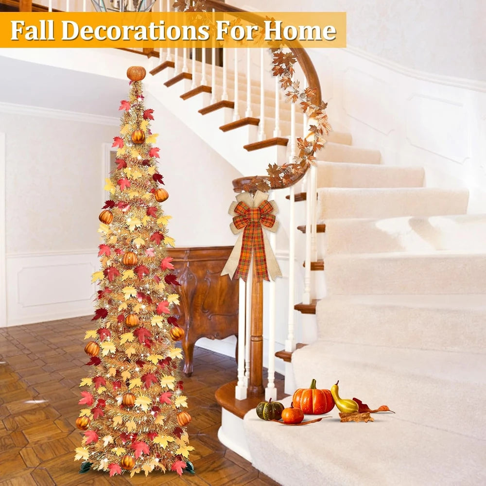 Light Up Fall Tinsel Tree
