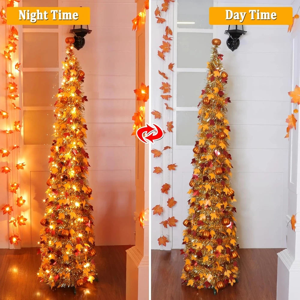 Light Up Fall Tinsel Tree