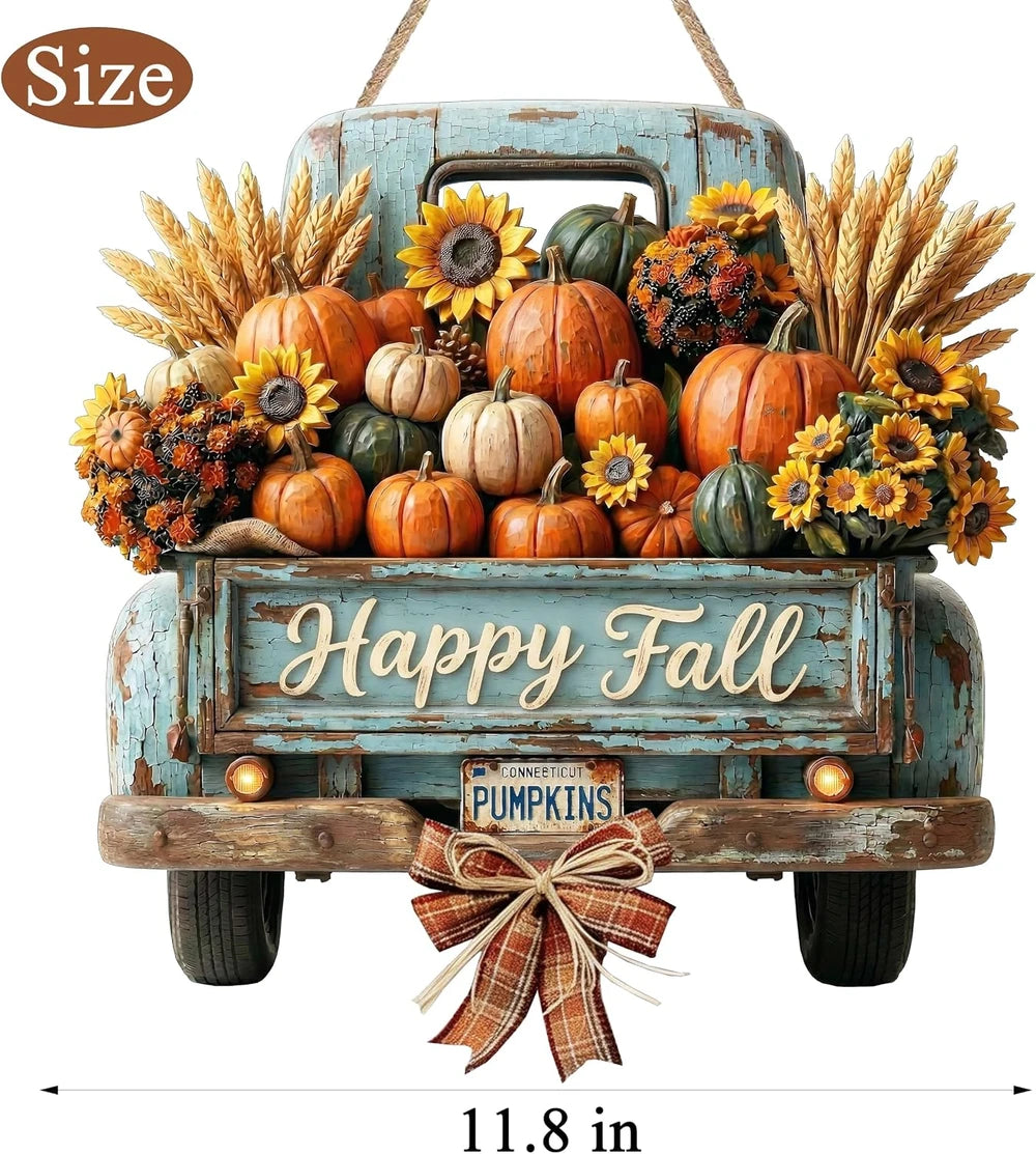 Wooden Fall Truck Door Sign