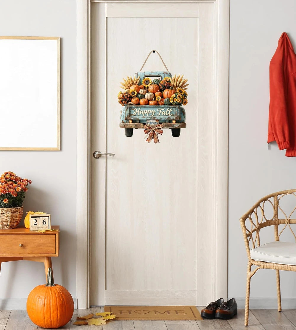 Wooden Fall Truck Door Sign