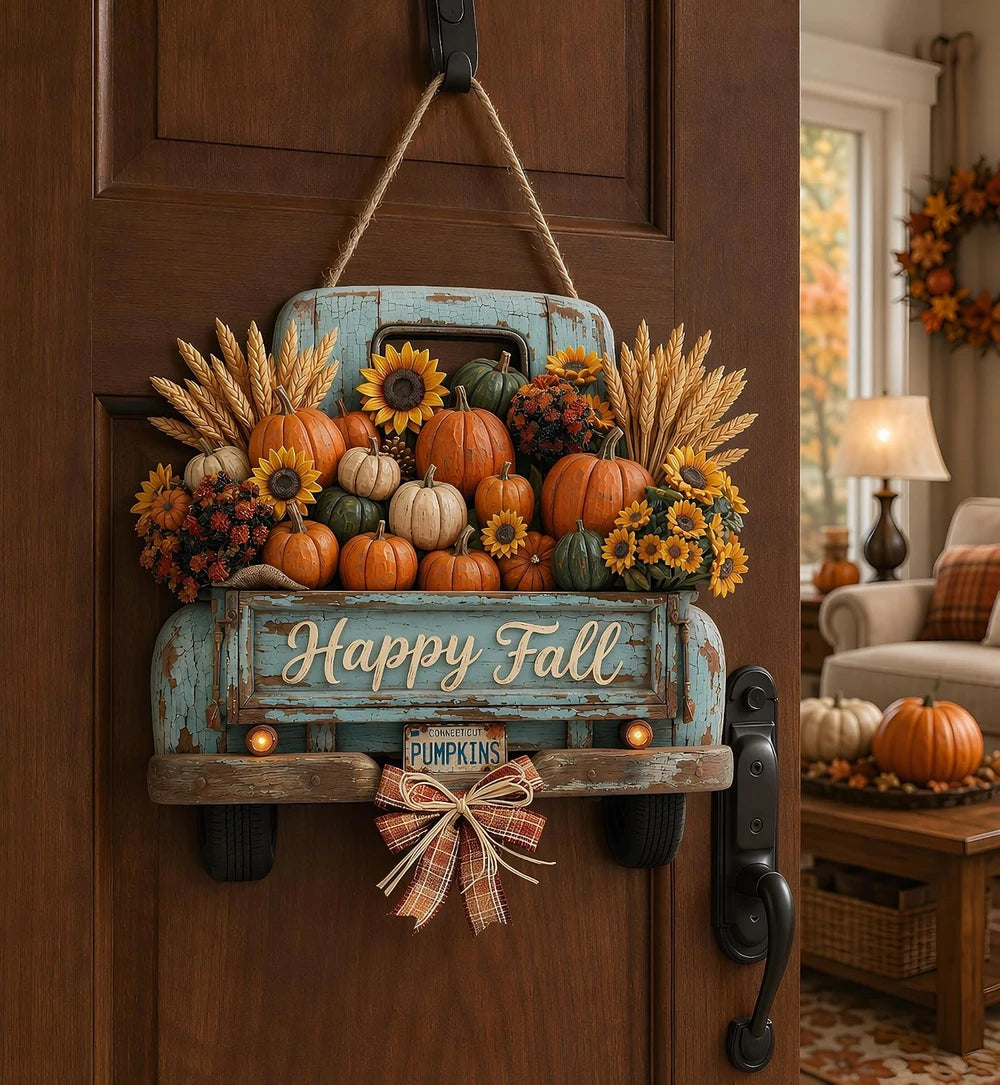 Wooden Fall Truck Door Sign