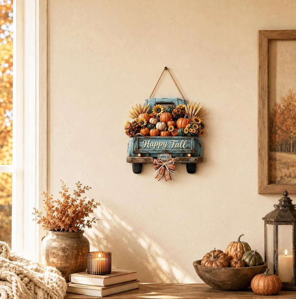 Wooden Fall Truck Door Sign