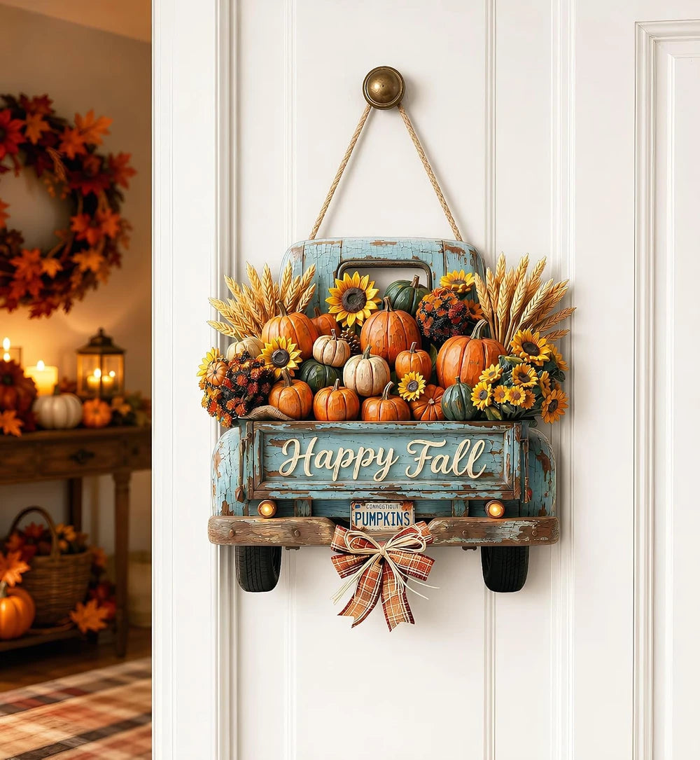 Wooden Fall Truck Door Sign