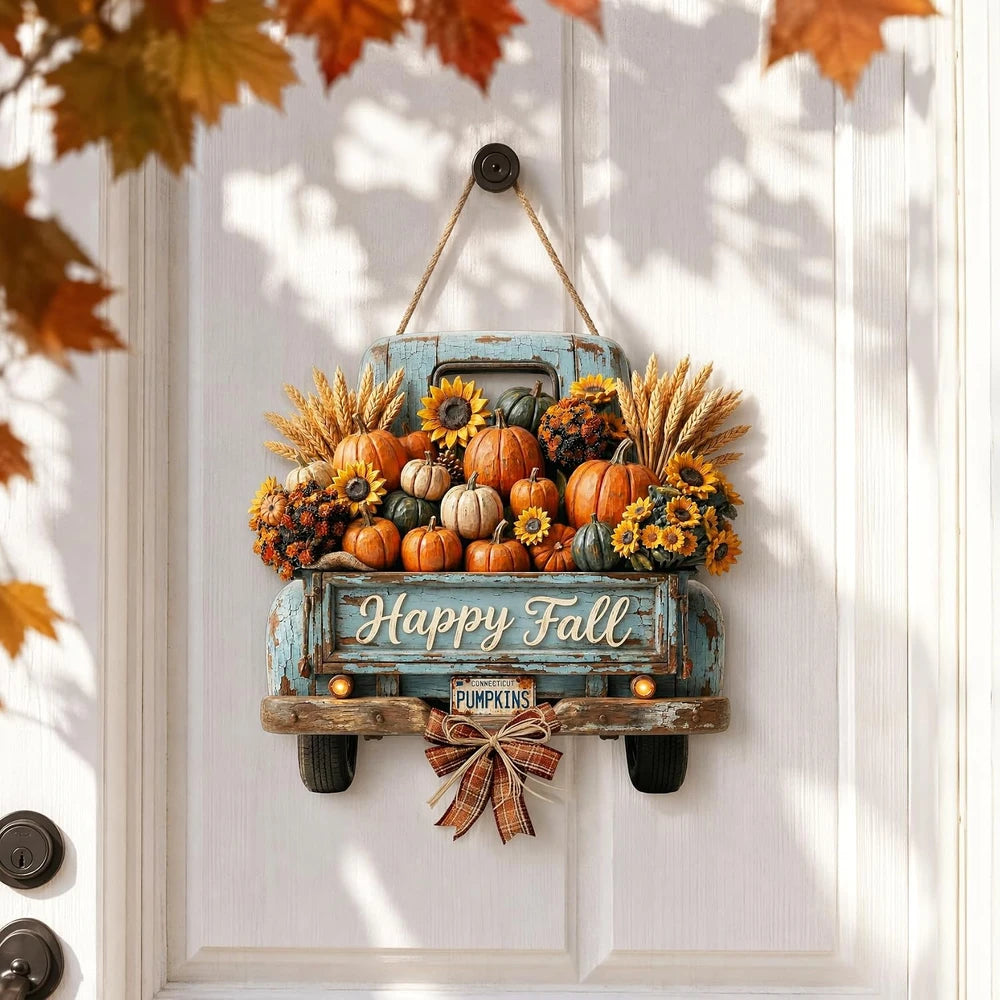 Wooden Fall Truck Door Sign