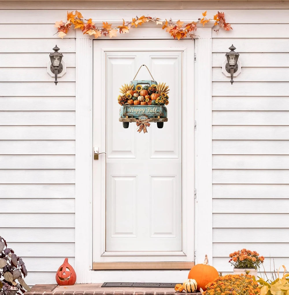 Wooden Fall Truck Door Sign