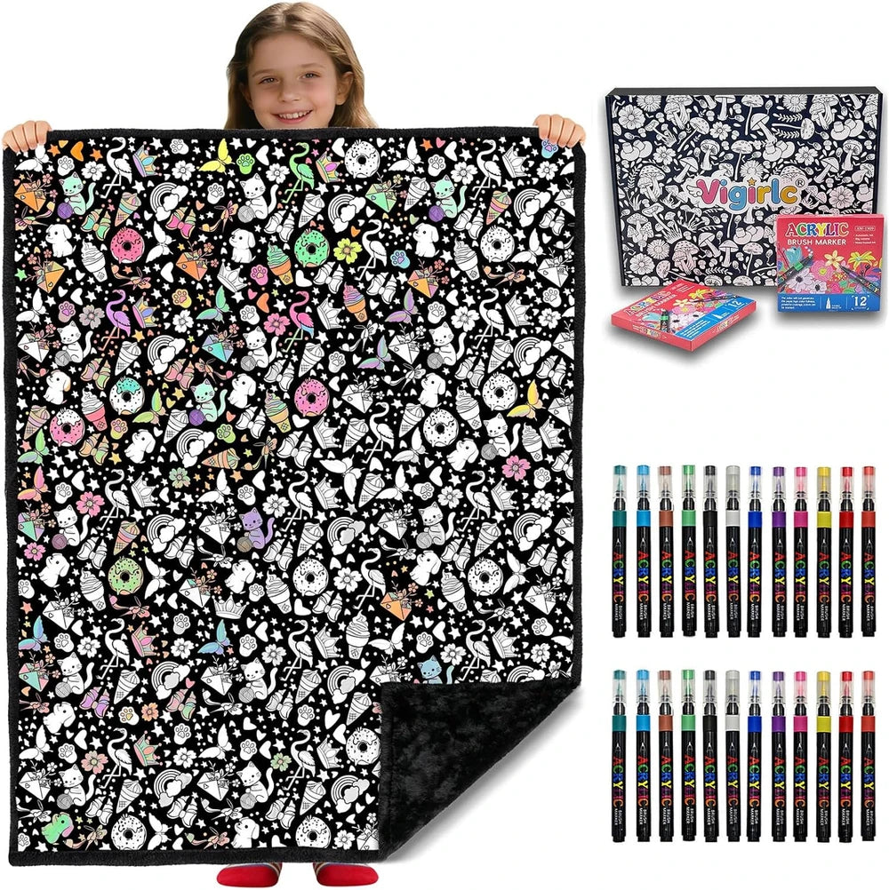 DIY Animal Coloring Blanket