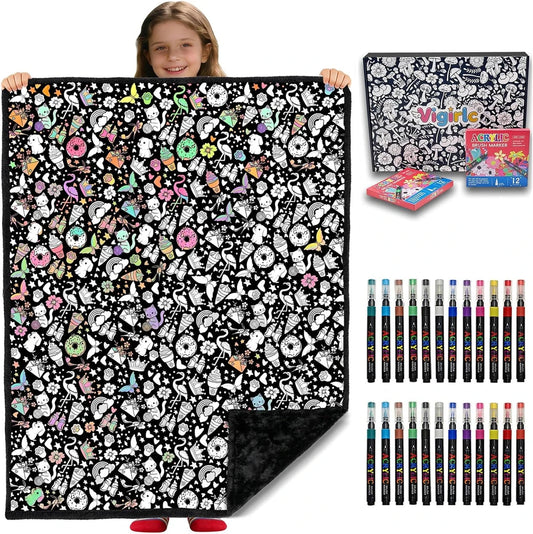 DIY Animal Coloring Blanket