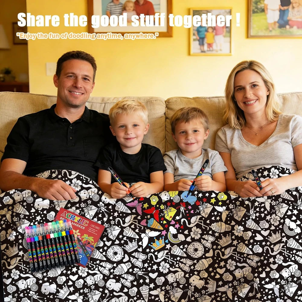 DIY Animal Coloring Blanket