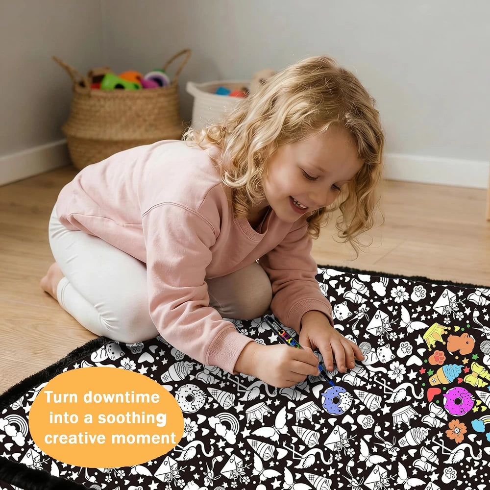 DIY Animal Coloring Blanket