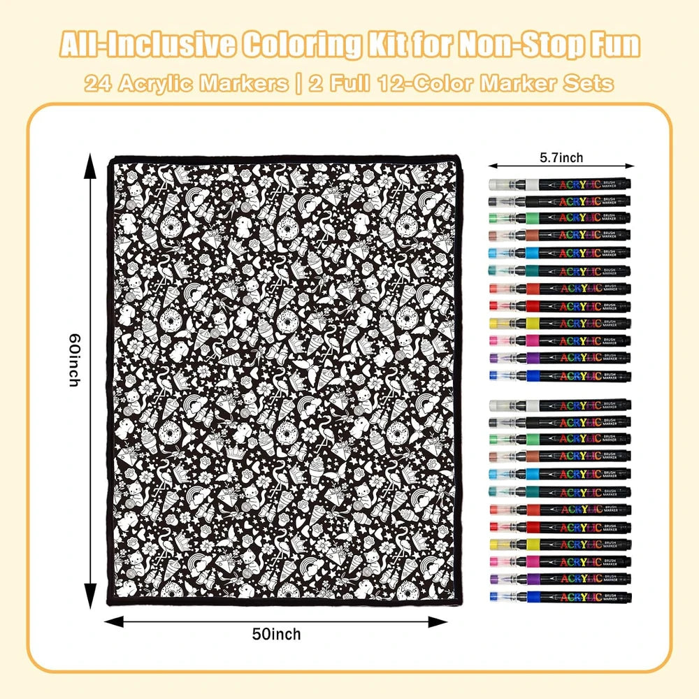 DIY Animal Coloring Blanket