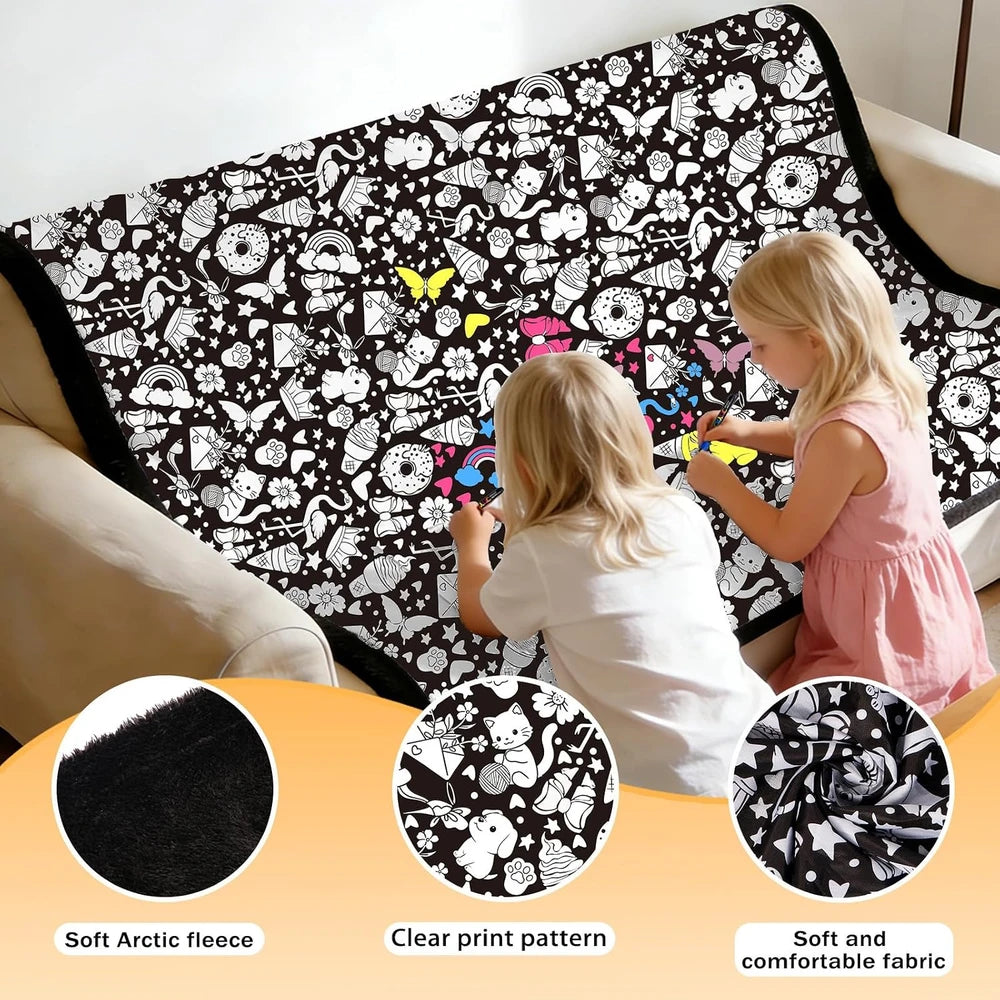 DIY Animal Coloring Blanket