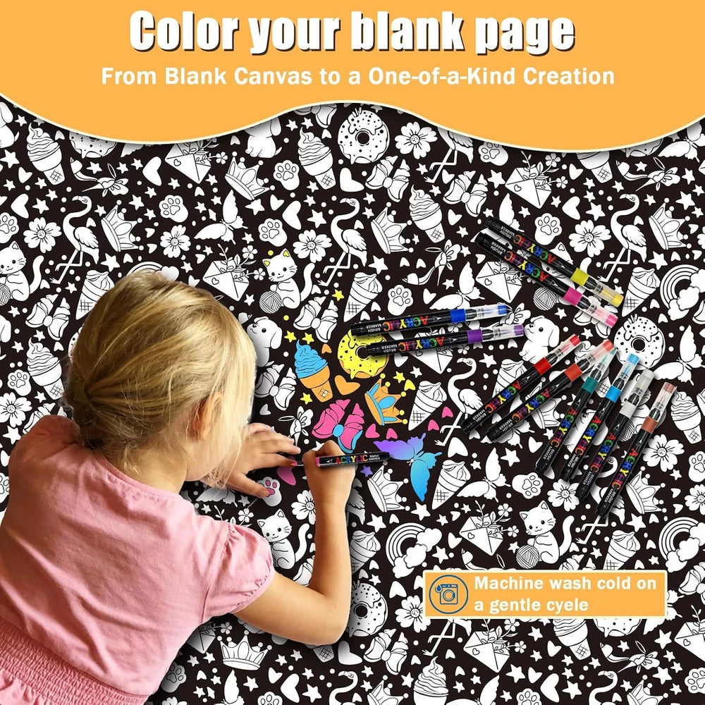 DIY Animal Coloring Blanket