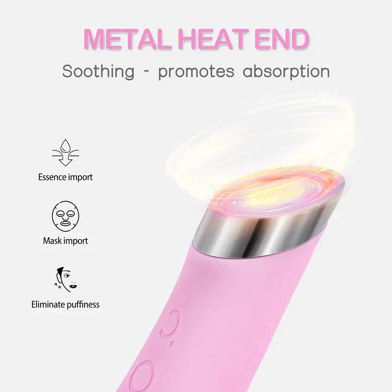 Pink Heated Vibrating Facial Cleansing Brush